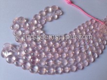 Rose Quartz Far Smooth Coin Shape Beads